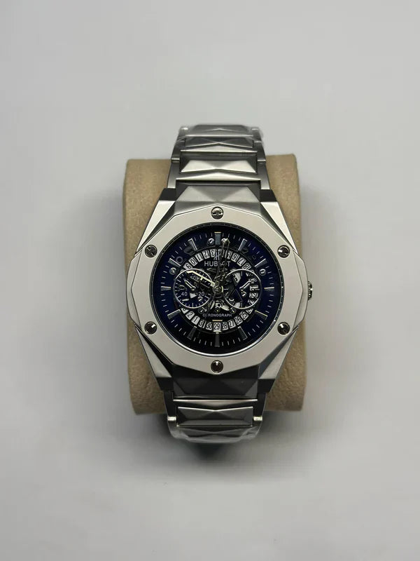 HUBLOT GENEVE MASTER LOCK-DATE ADJUST SKELETON WATCH